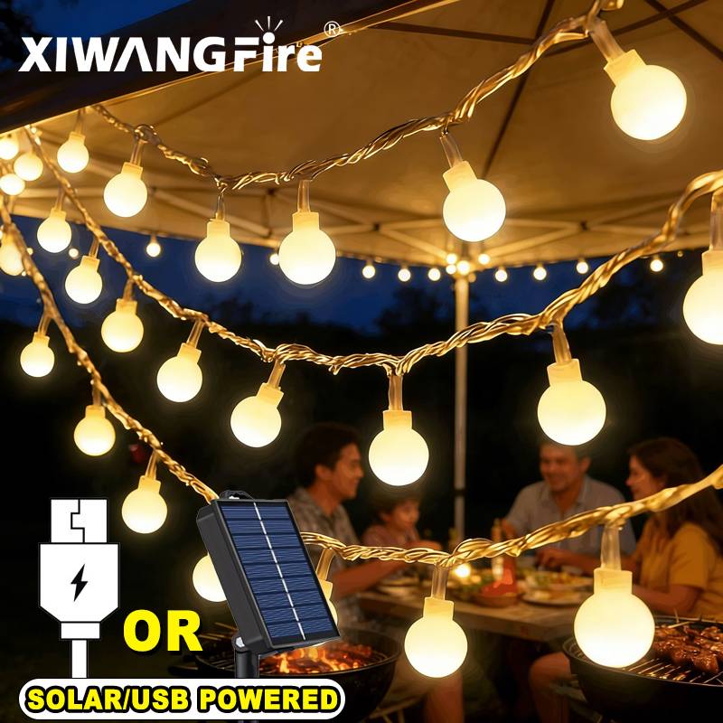 Solar Street Light Led - 3-10M 태양광/USB/배터리 스트링 조명, 요정 글로브