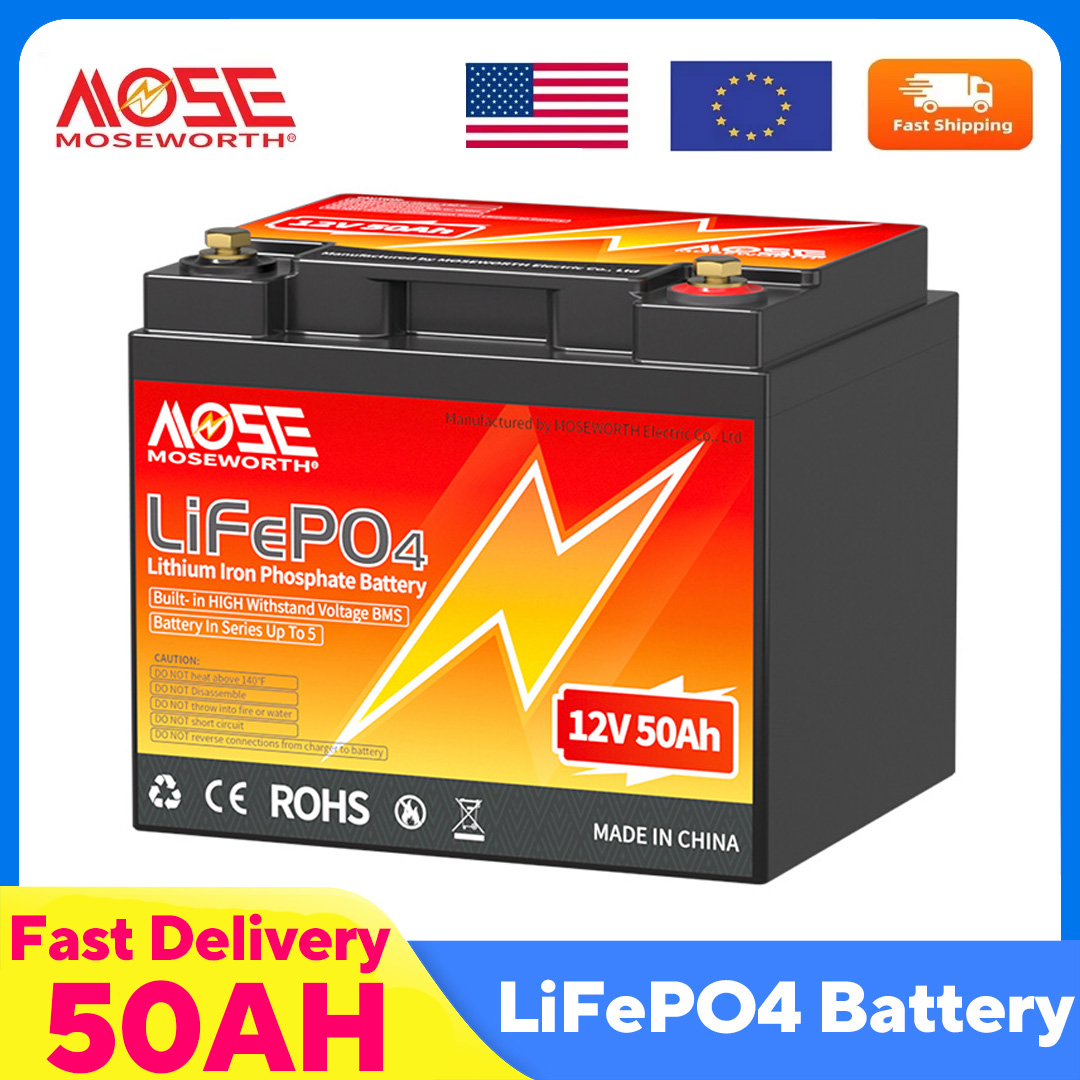 Agm Deep Cycle Battery - MOSEWORTH 12V 50Ah LiFePO4 배터리 50A