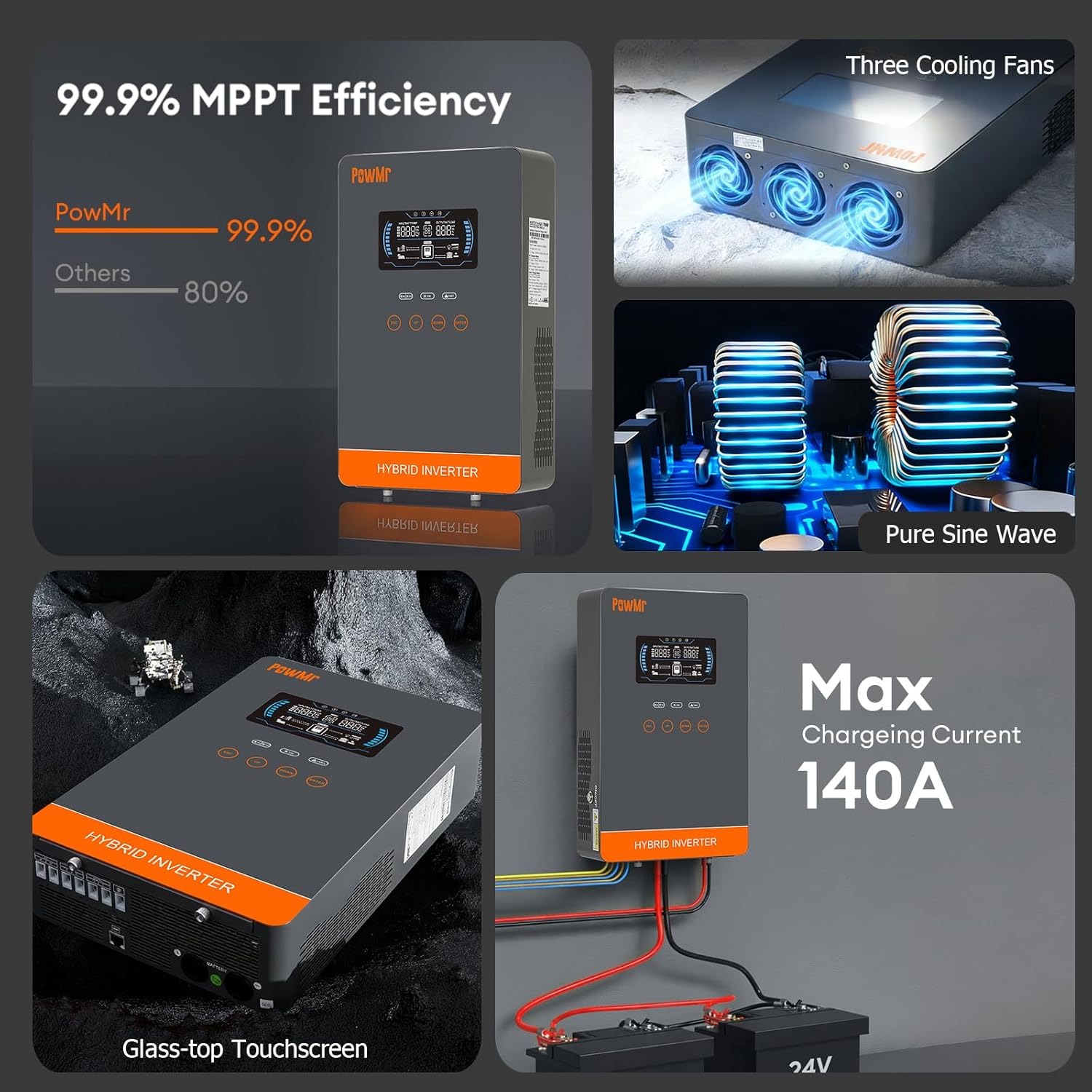 PowMr USA 4000W 24V 하이브리드 태양광  - Renewable Energy Systems 리뷰 및 가격