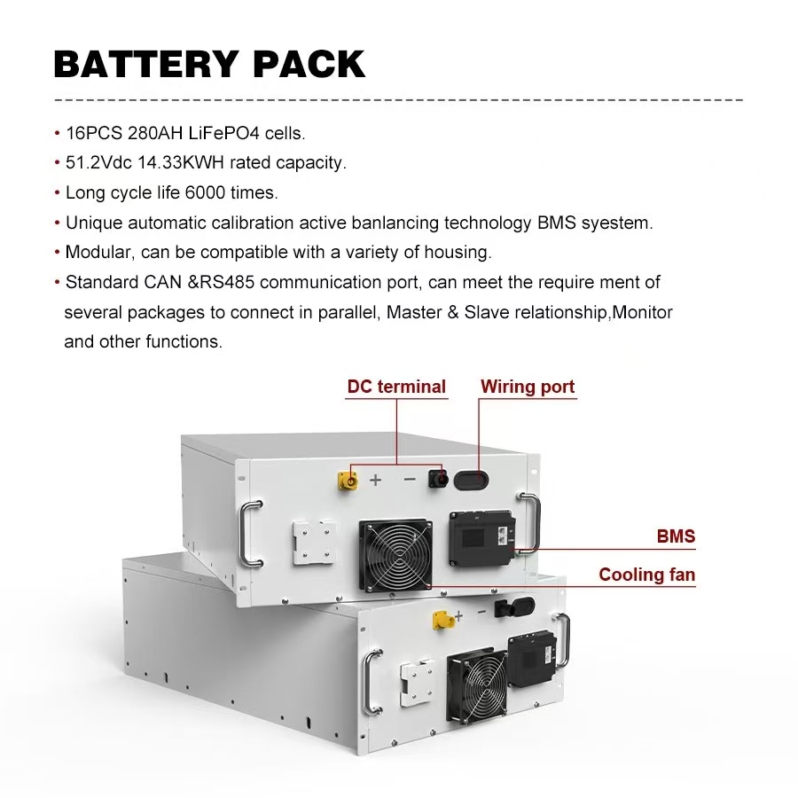 고전압 상업용 배터리 적층 리튬 배터리 시스템 51.2 - Energy Storage Rack 리뷰 및 가격